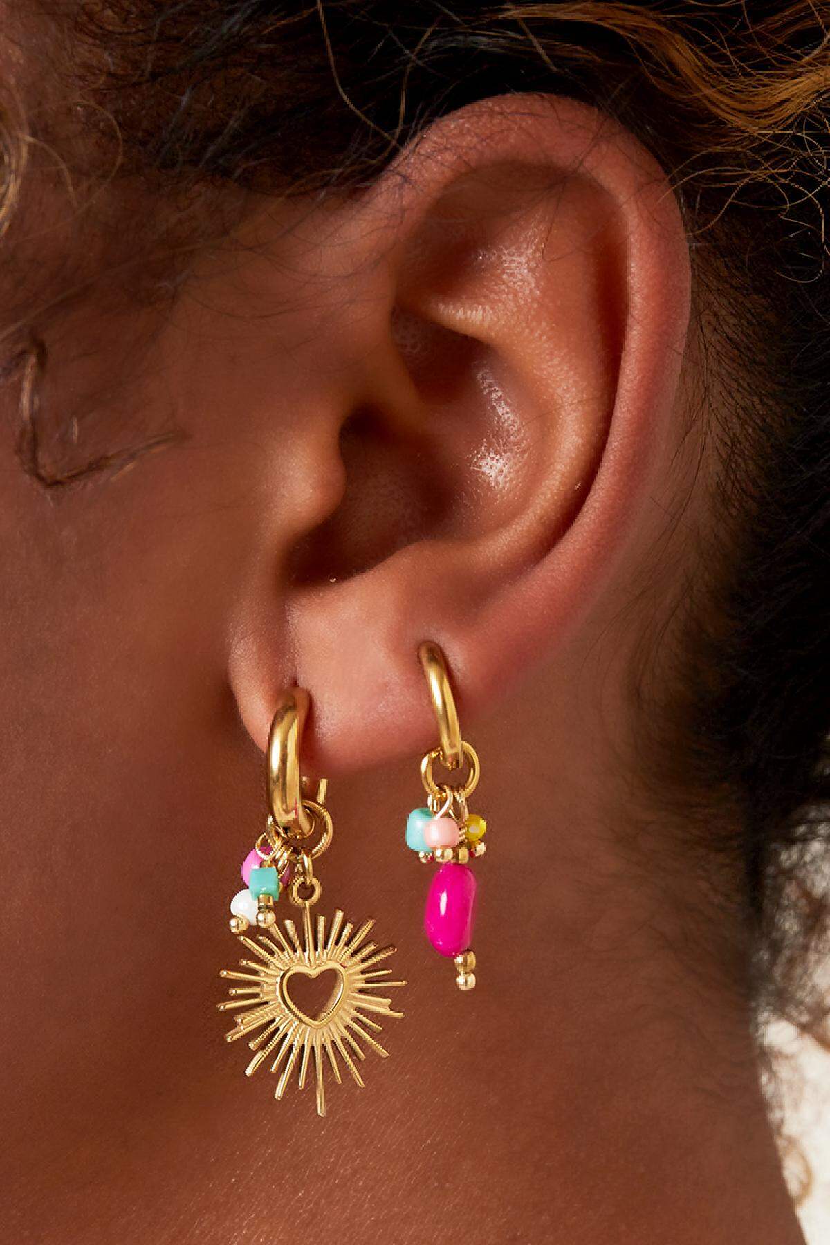 Earrings with dangling hearts Stainless Steel
