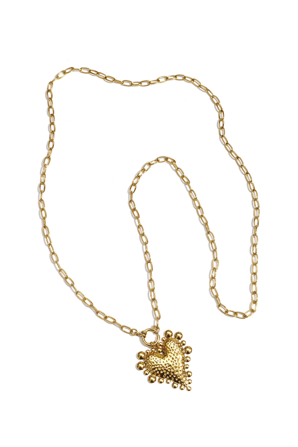 Long necklace with chunky heart charm