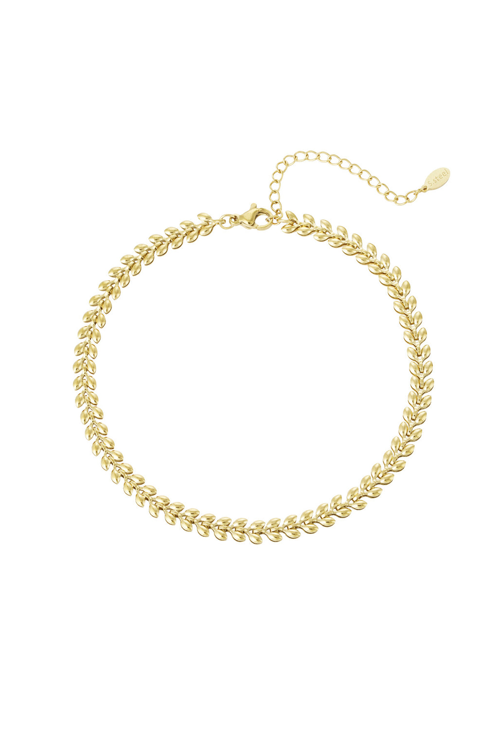 Cavigliera foglie Gold Stainless Steel