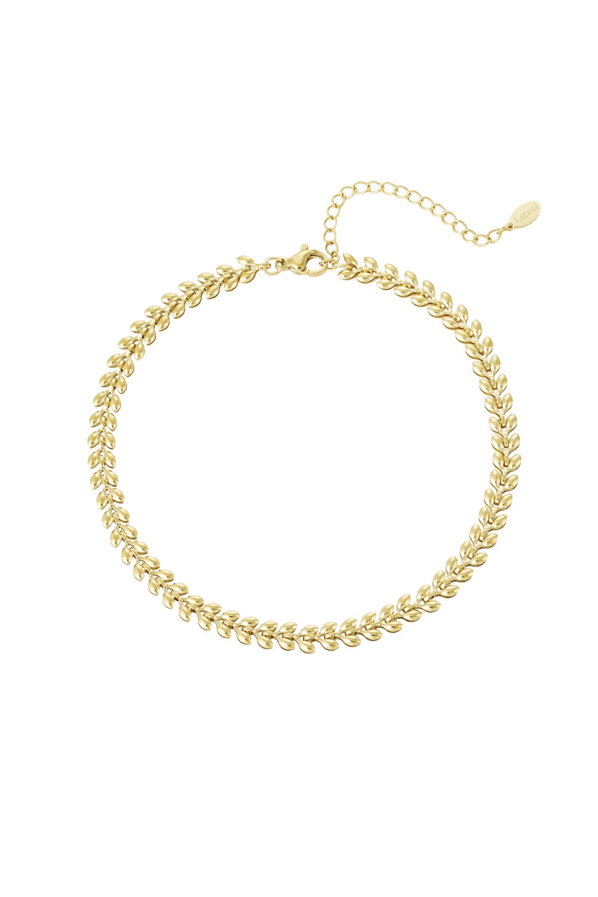 Cavigliera foglie Gold Stainless Steel