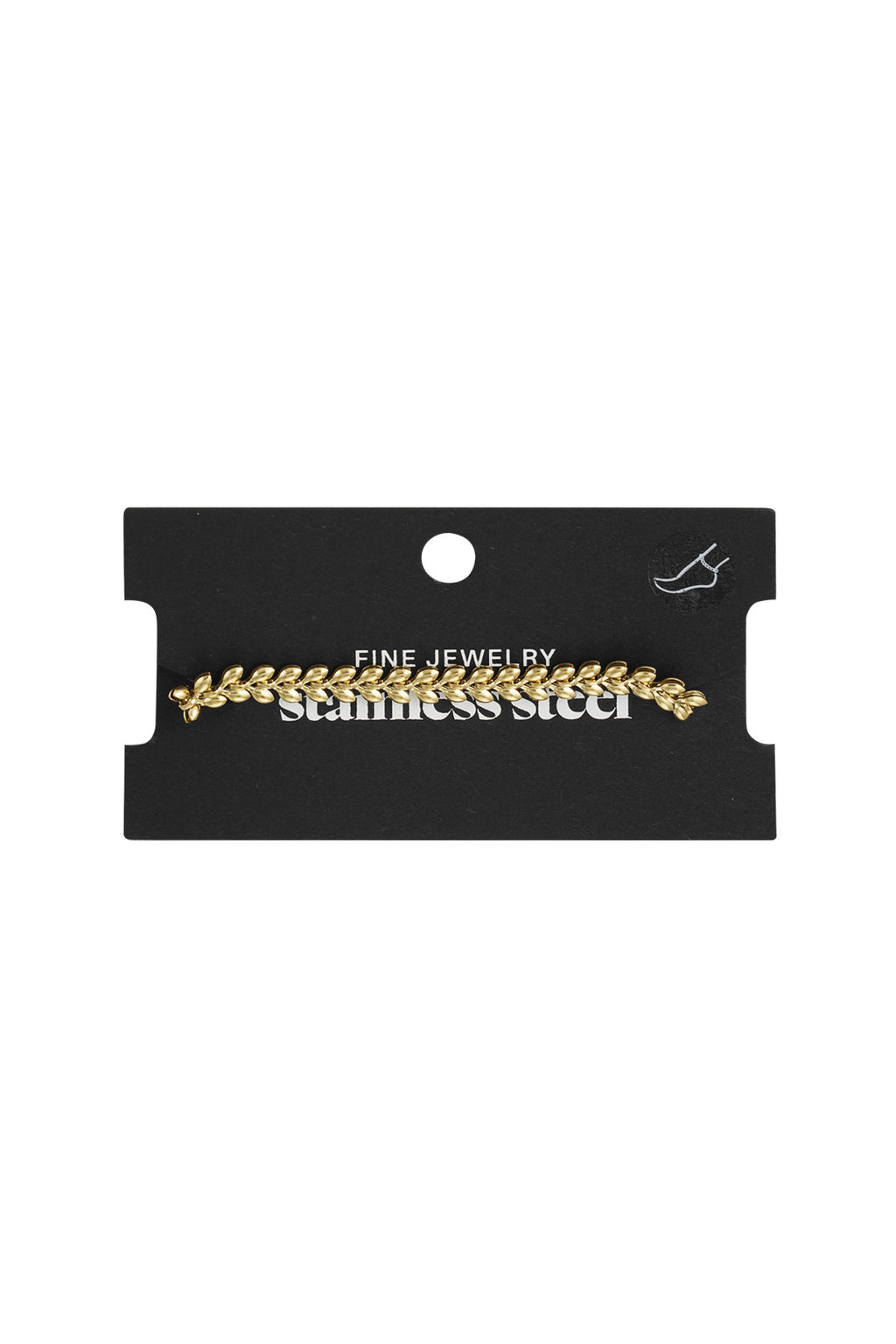 Cavigliera foglie Gold Stainless Steel