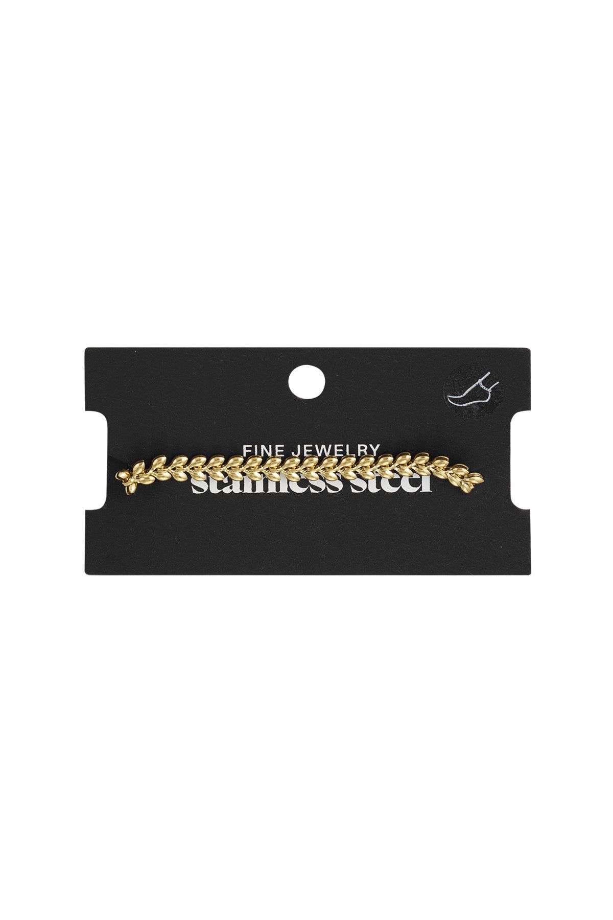 Cavigliera foglie Gold Stainless Steel