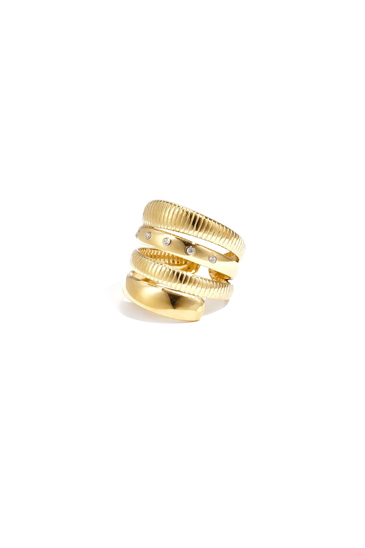 Anello a strati con design a strisce