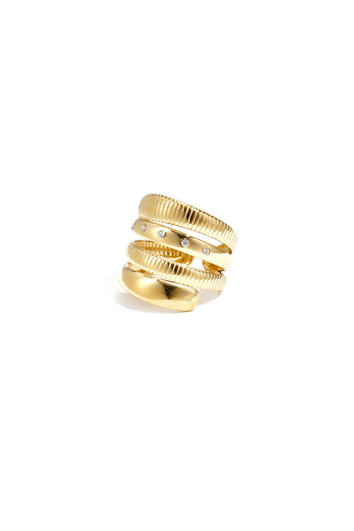 Anello a strati con design a strisce