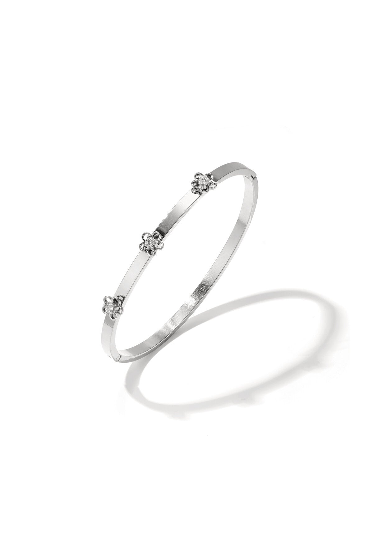 Bracciale con dettaglio floreale e strass