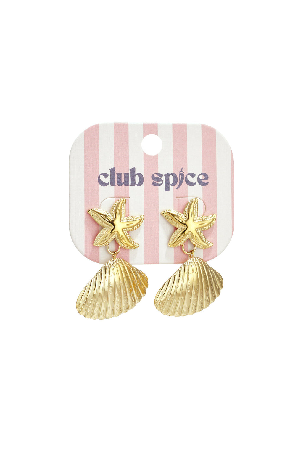Earrings with starfish and shell
