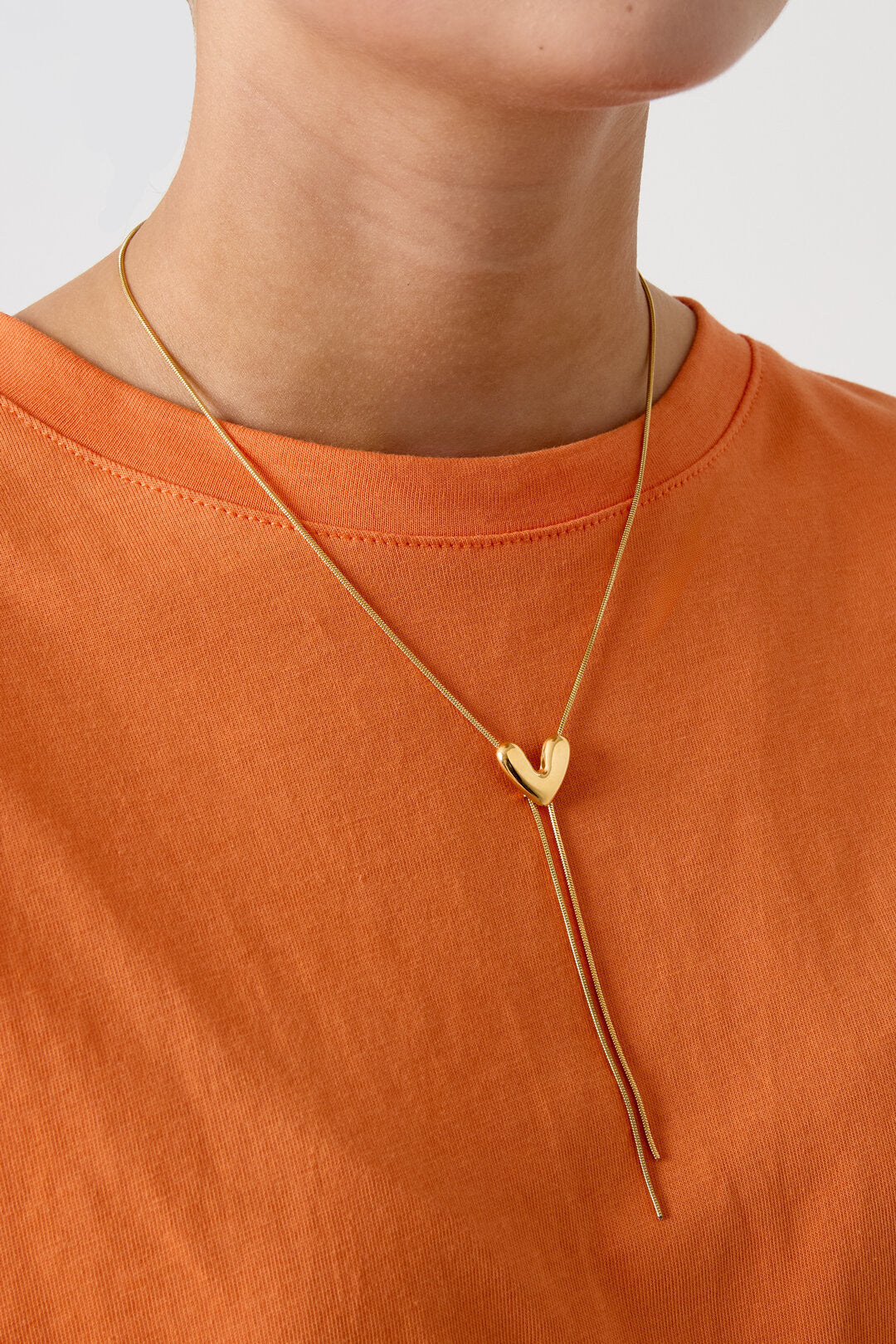 Collane con ciondolo a forma di cuore in acciaio inossidabile, serie Casual Daily Simple, gioielli da donna