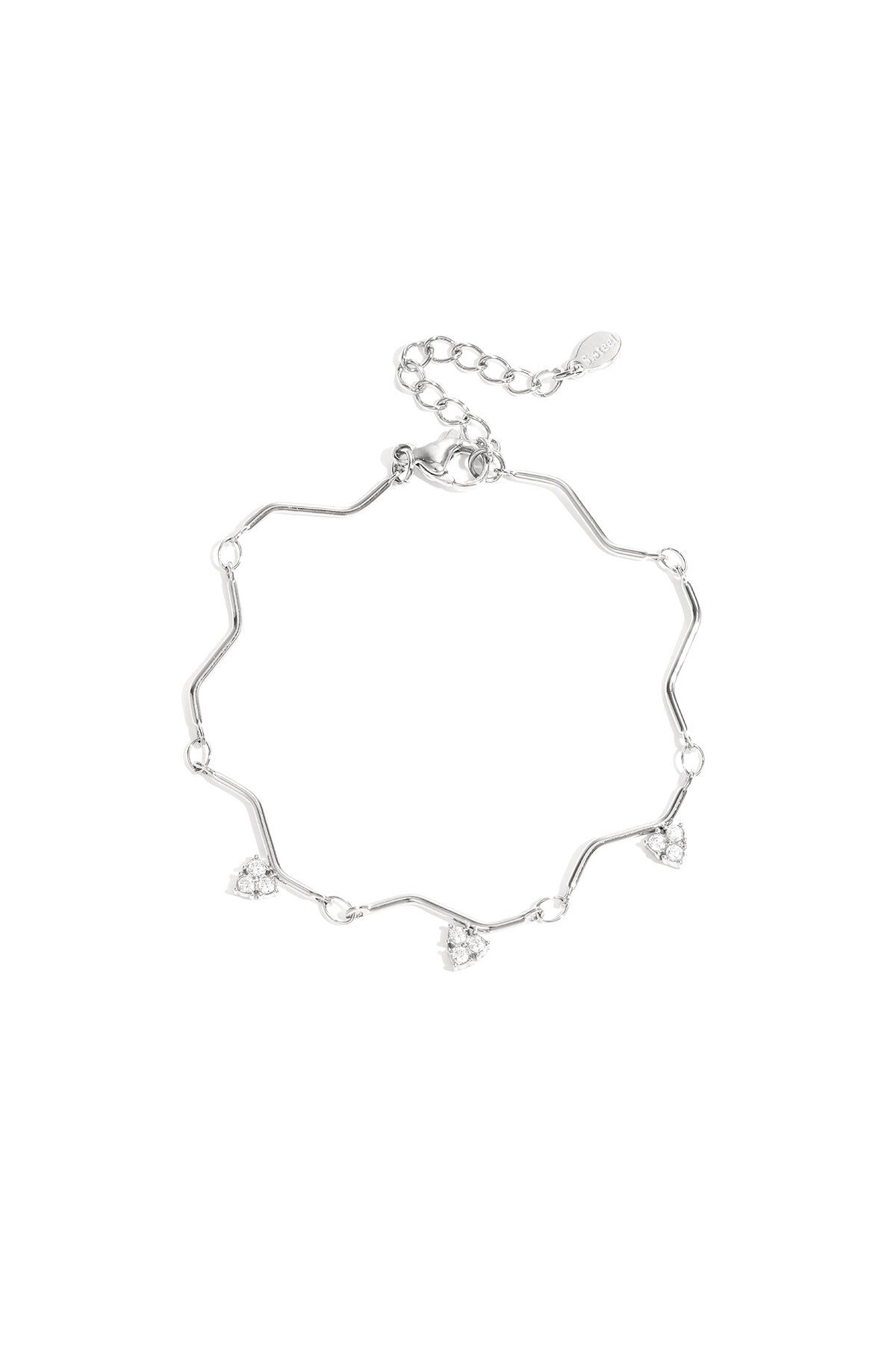 Bracciale con motivo a zigzag e pietre