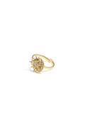Adjustable ring with heart-shaped stone and heart