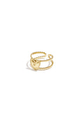 Adjustable double ring with heart