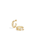 Hoop earrings with alternating hearts