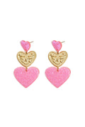 Statement earrings with glitter hearts