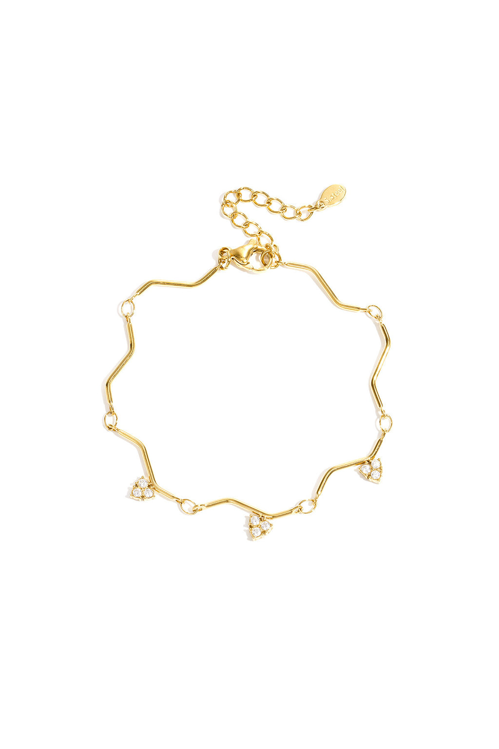 Bracciale con motivo a zigzag e pietre