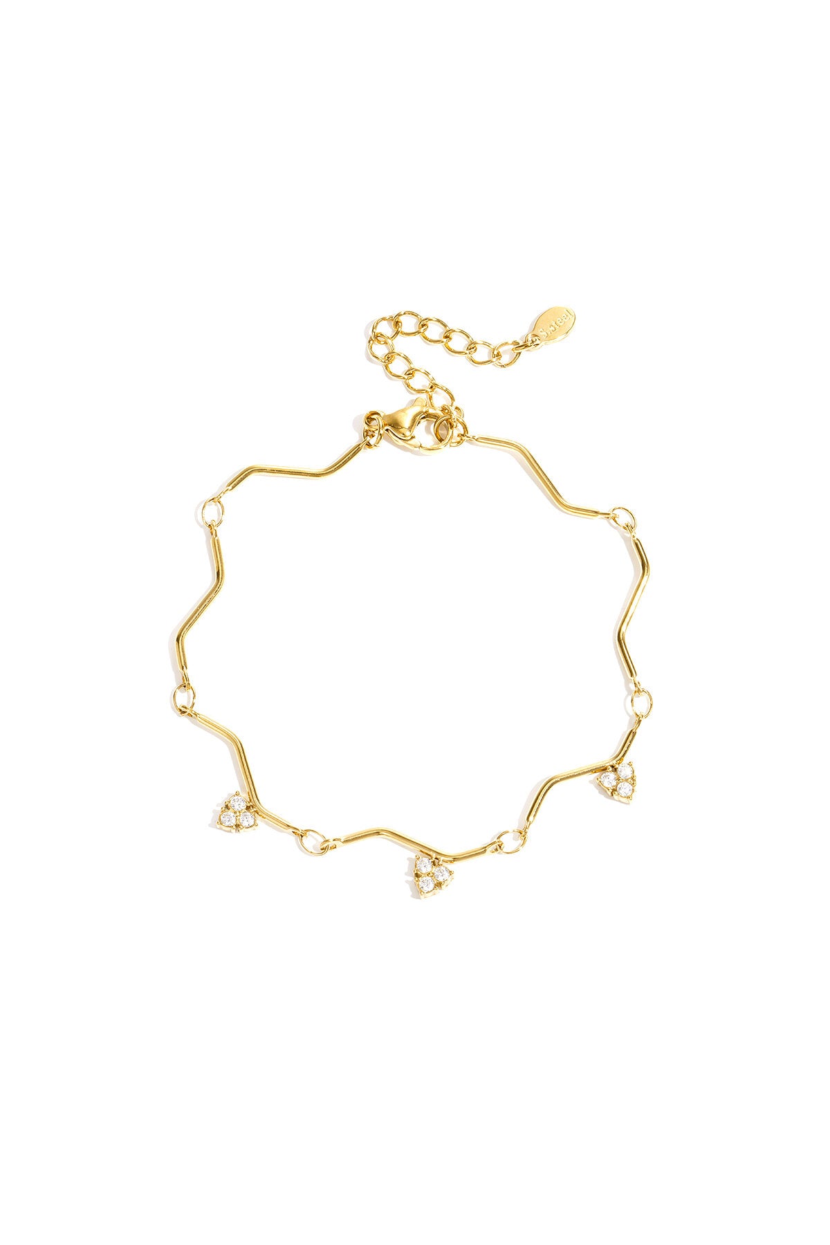 Bracciale con motivo a zigzag e pietre