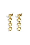 Row of heart earrings