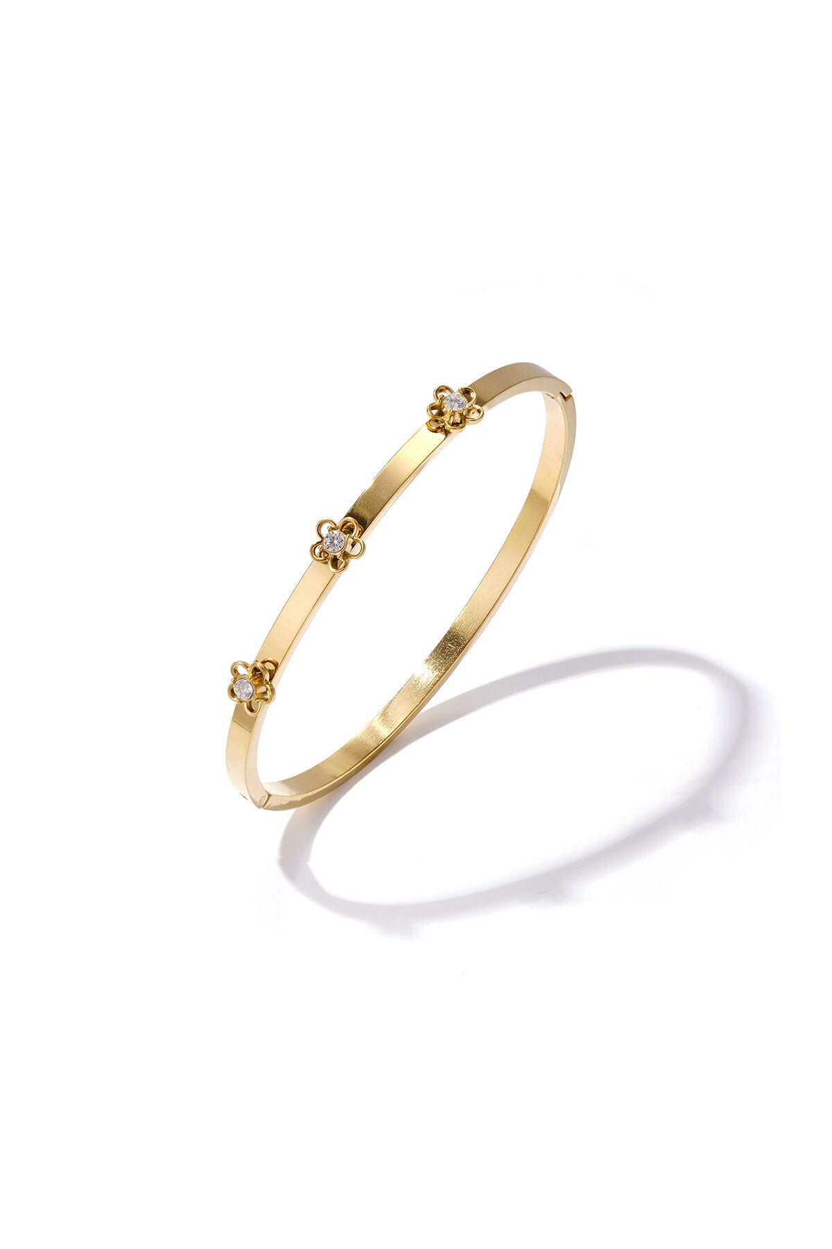 Bracciale con dettaglio floreale e strass