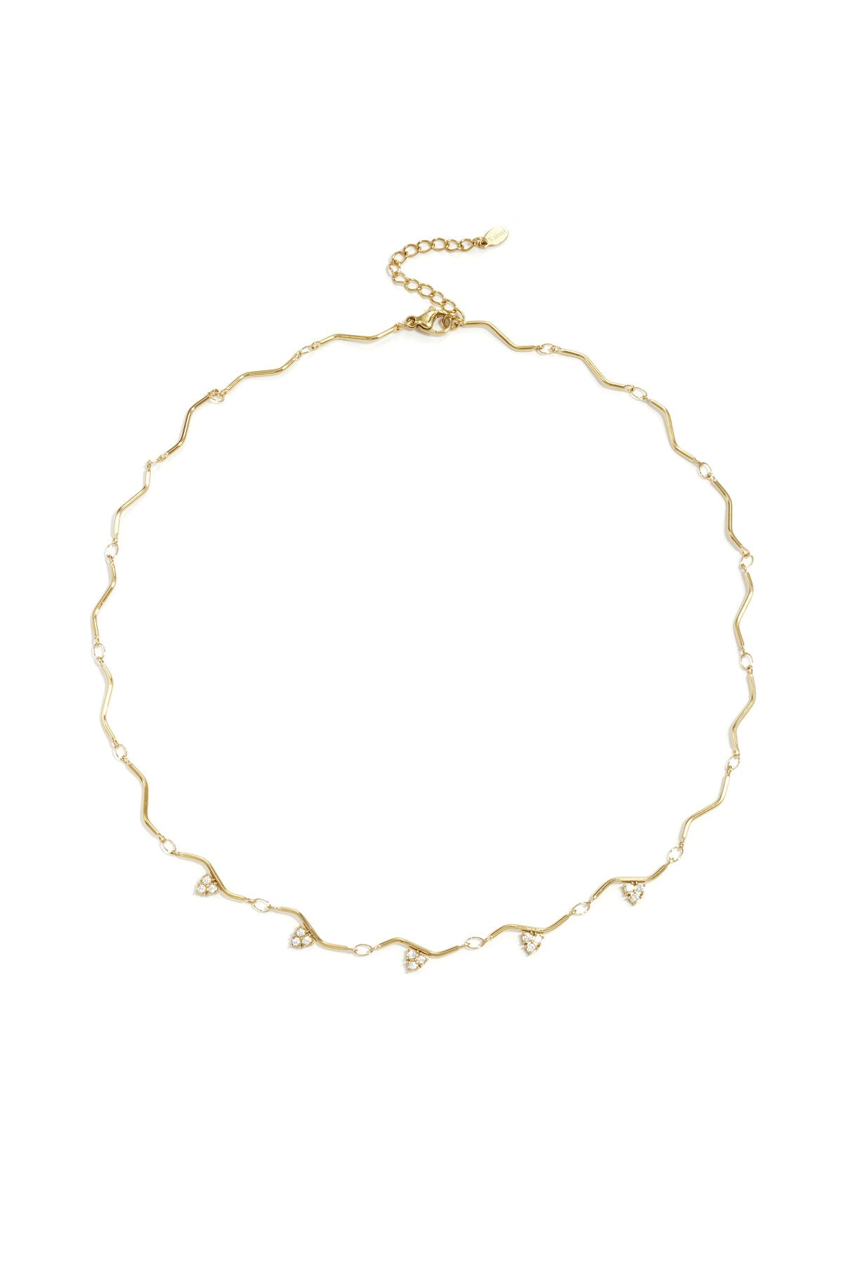 Collana con motivo a zigzag e pietre